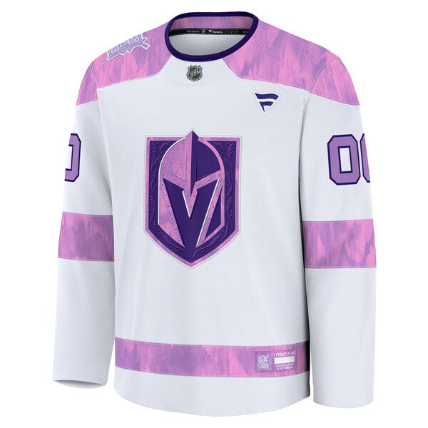 Vegas Golden Knights 2024 Hockey Fights Cancer Custom Practice Jersey - White - Image 2