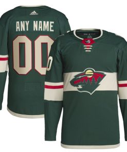 Minnesota Wild adidas  Home  Primegreen Authentic Custom Jersey - Green