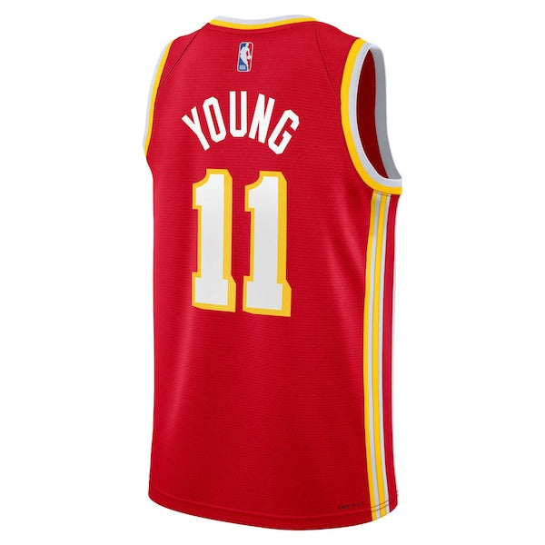 Trae Young Atlanta Hawks Nike Youth Swingman Jersey - Icon Edition - Red - Image 3