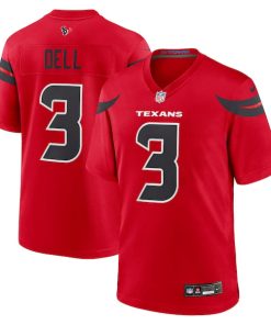 Alternative view of Tank Dell Houston Texans Nike Alternate Game Jersey -  Red/White/Navy