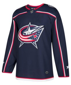Alternative view of Columbus Blue Jackets adidas Home Authentic Blank Jersey - Navy