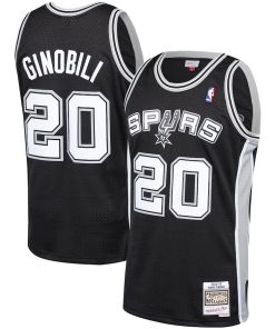 Manu Ginobili San Antonio Spurs 2002-03 Hardwood Classics Player Swingman Jersey - Black