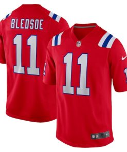 Alternative view of Drew Bledsoe New England Patriots Nike Retired Player Alternate Game Jersey - Red/Navy