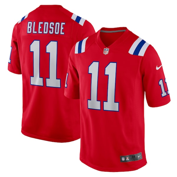 Drew Bledsoe New England Patriots Nike Retired Player Alternate Game Jersey - Red/Navy - Image 2