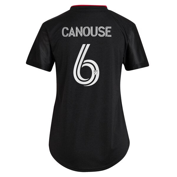 Russell Canouse D.C. United adidas Women's 2022 Black and Red Kit Replica Player Jersey - Black - Image 3