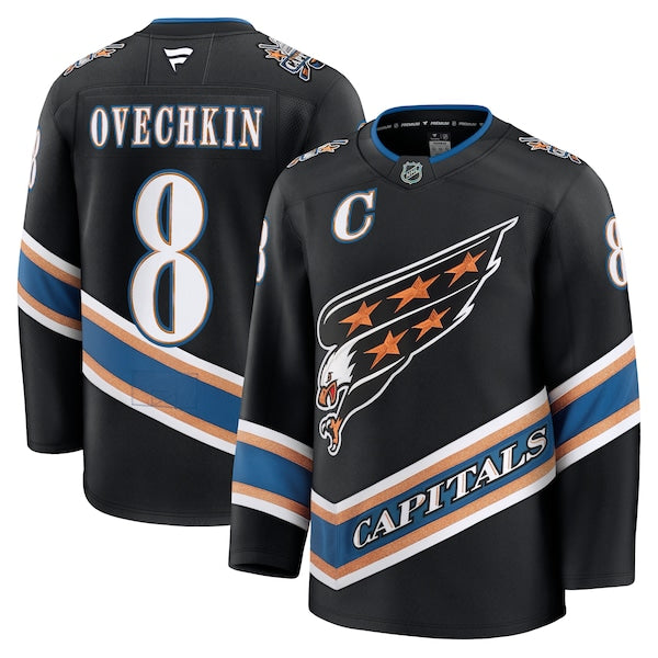 Alexander Ovechkin Washington Capitals Alternate 50th Anniversary Premium Jersey - Black/White/Red - Image 2