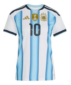 Alternative view of Lionel Messi Argentina National Team adidas Women's FIFA x World Cup 2022 Winners Replica Jersey - White