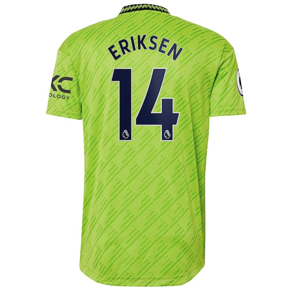 Christian Eriksen Manchester United adidas 2022/23 Third Authentic Player Jersey - Neon Green - Image 3