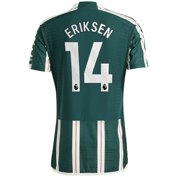 Christian Eriksen Manchester United adidas 2023/24 Away Authentic Player Jersey - Green/Red - Image 4