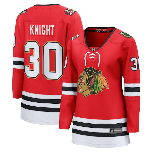Spencer Knight Chicago Blackhawks Women's Centennial Breakaway Player Jersey - Red