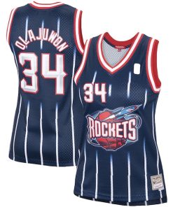 Hakeem Olajuwon Houston Rockets Women's  Hardwood Classics Swingman Jersey - Navy/Red