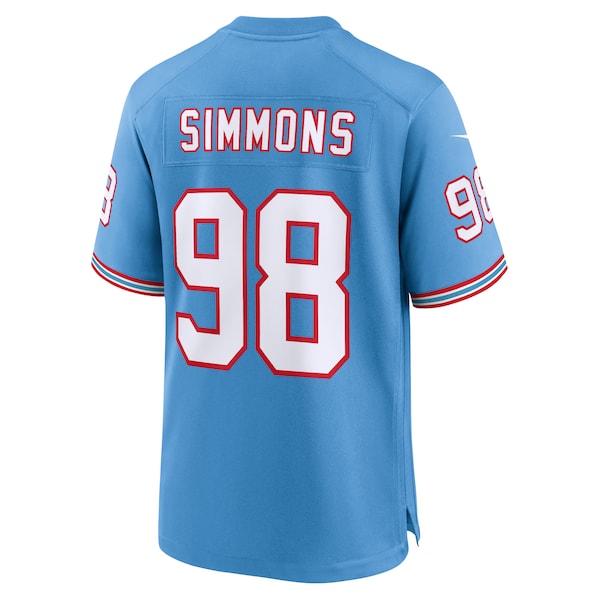 Jeffery Simmons Tennessee Titans Nike Youth Game Jersey - Light Blue - Image 3