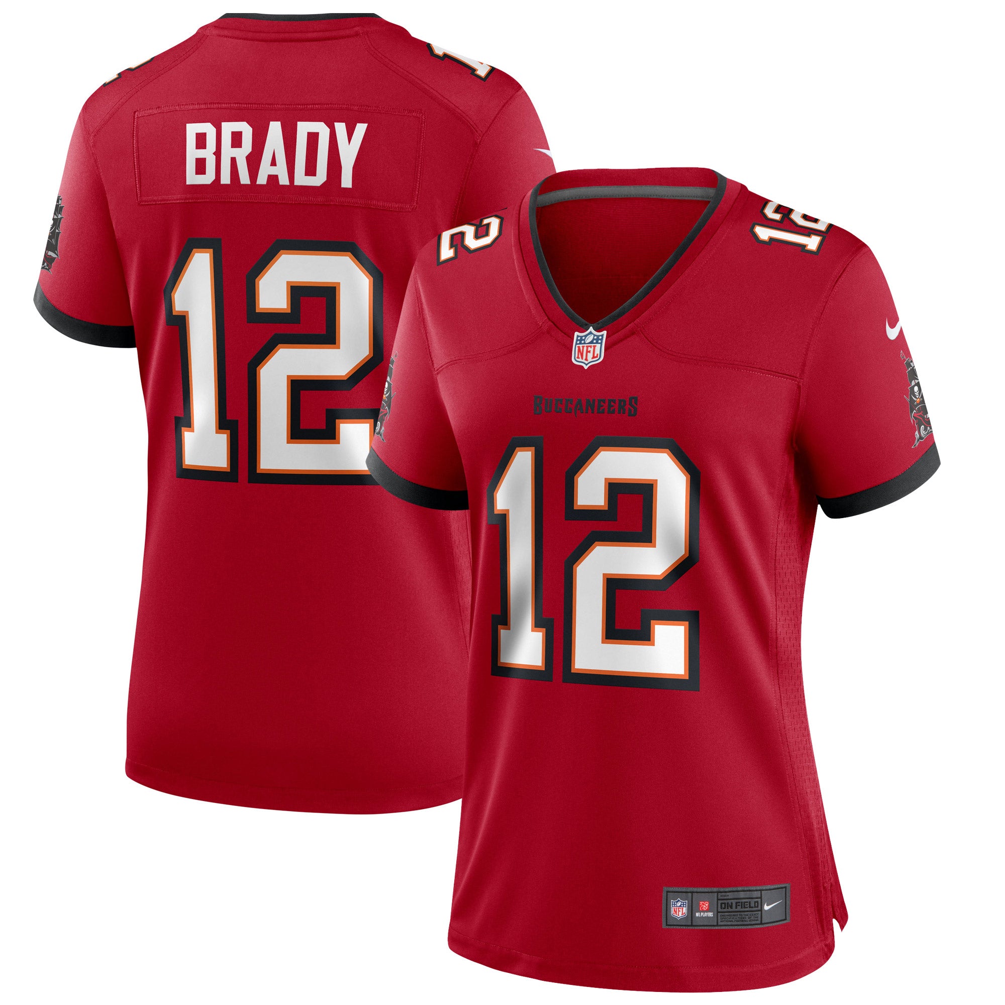 Tom Brady Tampa Bay Buccaneers Nike Women's Alternate Game Jersey - Pewter/Red - Image 5