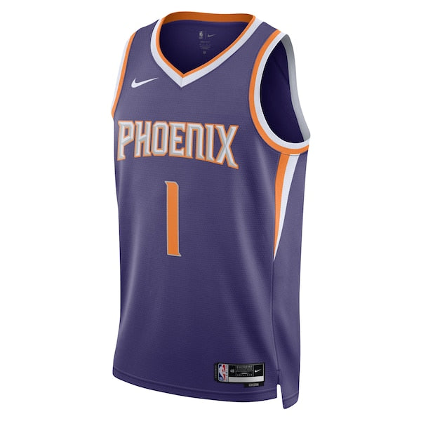 Devin Booker Phoenix Suns Nike Unisex Swingman Jersey - Icon Edition - Purple/White - Image 3