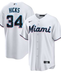 Liam Hicks Miami Marlins Nike Home Replica Jersey - White