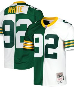 Alternative view of Reggie White Green Bay Packers 1996 Split Legacy Replica Jersey - Green/White