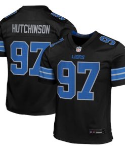 Aidan Hutchinson Detroit Lions Nike Youth Alternate Player Game Jersey - Black