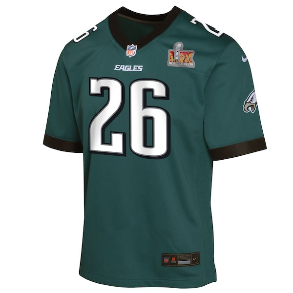 Saquon Barkley Philadelphia Eagles Nike Youth Super Bowl LIX Game Player Jersey - Midnight Green - Image 2