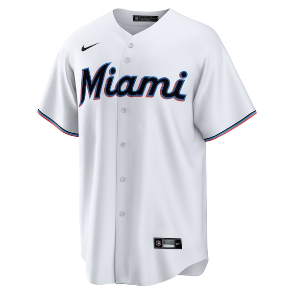 Miami Marlins Nike Home Replica Team Jersey - White - Image 2