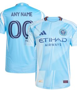 New York City FC adidas 2025 The Excelsior Kit Authentic Custom Jersey - Light Blue