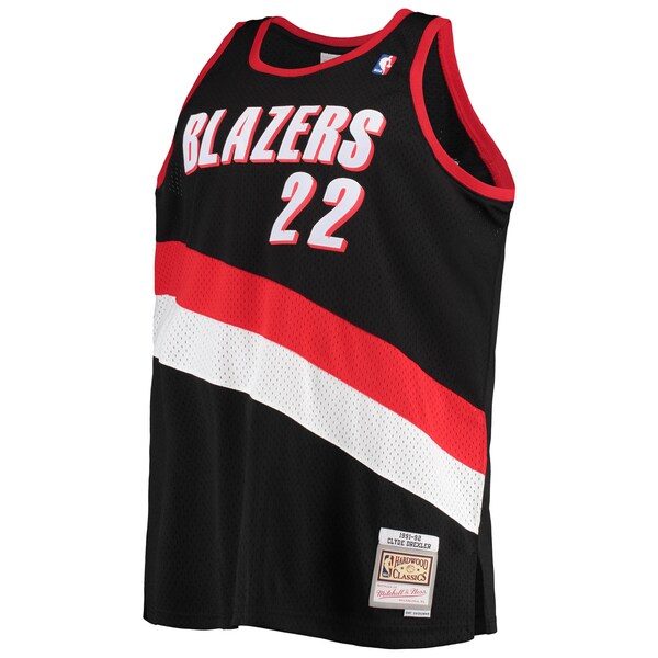 Clyde Drexler Portland Trail Blazers 1991/92 Big & Tall Hardwood Classics Swingman Jersey - Black - Image 2
