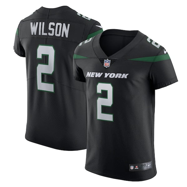 Zach Wilson New York Jets Nike Vapor Elite Jersey - Stealth Black/Green - Image 2