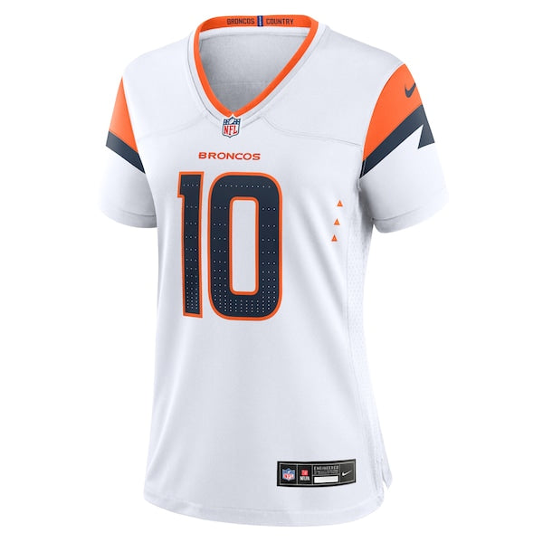 Bo Nix Denver Broncos Nike Women's Game Jersey - White/Navy - Image 3
