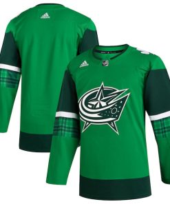 Columbus Blue Jackets adidas 2023 St. Patrick's Day Primegreen Authentic Jersey - Kelly Green