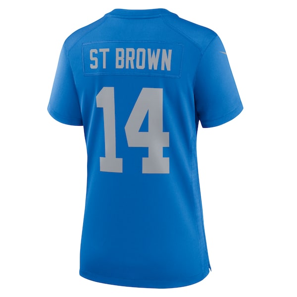 Amon-Ra St. Brown Detroit Lions Nike Women's Alternate Game Jersey - Blue - Image 3