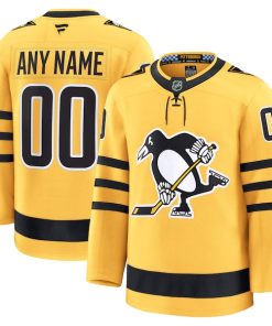 Alternative view of Pittsburgh Penguins  Alternate Premium Custom Jersey - Gold/Black/White