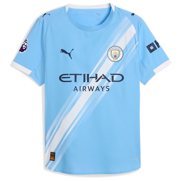 Erling Haaland Manchester City Puma 2025/26 Home Authentic Player Jersey - Sky Blue/Green - Image 3