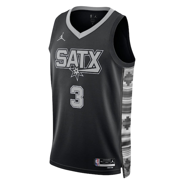 Keldon Johnson San Antonio Spurs Jordan Brand Unisex Swingman Jersey - Statement Edition - Black - Image 2