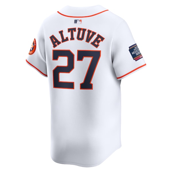 Jose Altuve Houston Astros Nike 2024 MLB World Tour Mexico City Series Home Limited Player Jersey - White - Image 3