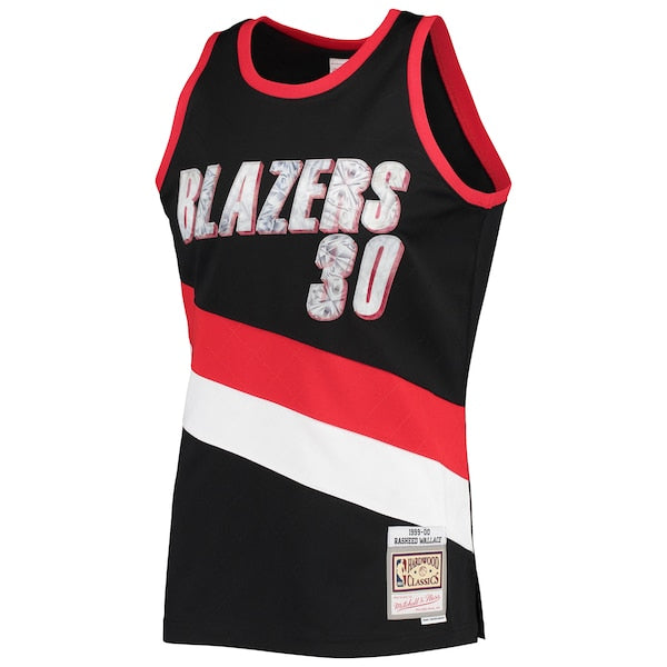 Rasheed Wallace Portland Trail Blazers 1999/00 Hardwood Classics NBA 75th Anniversary Diamond Swingman Jersey - Black - Image 2
