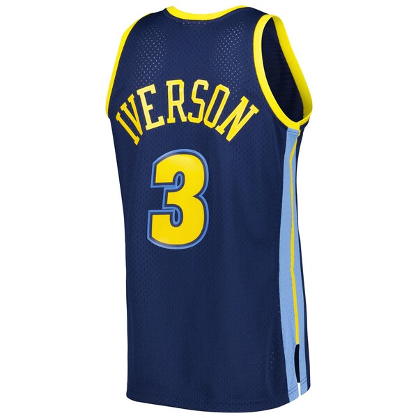 Allen Iverson Denver Nuggets Hardwood Classics Swingman Jersey - Navy - Image 3