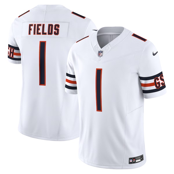 Justin Fields Chicago Bears Nike Vapor F.U.S.E. Limited Jersey - White/Navy/Orange - Image 2