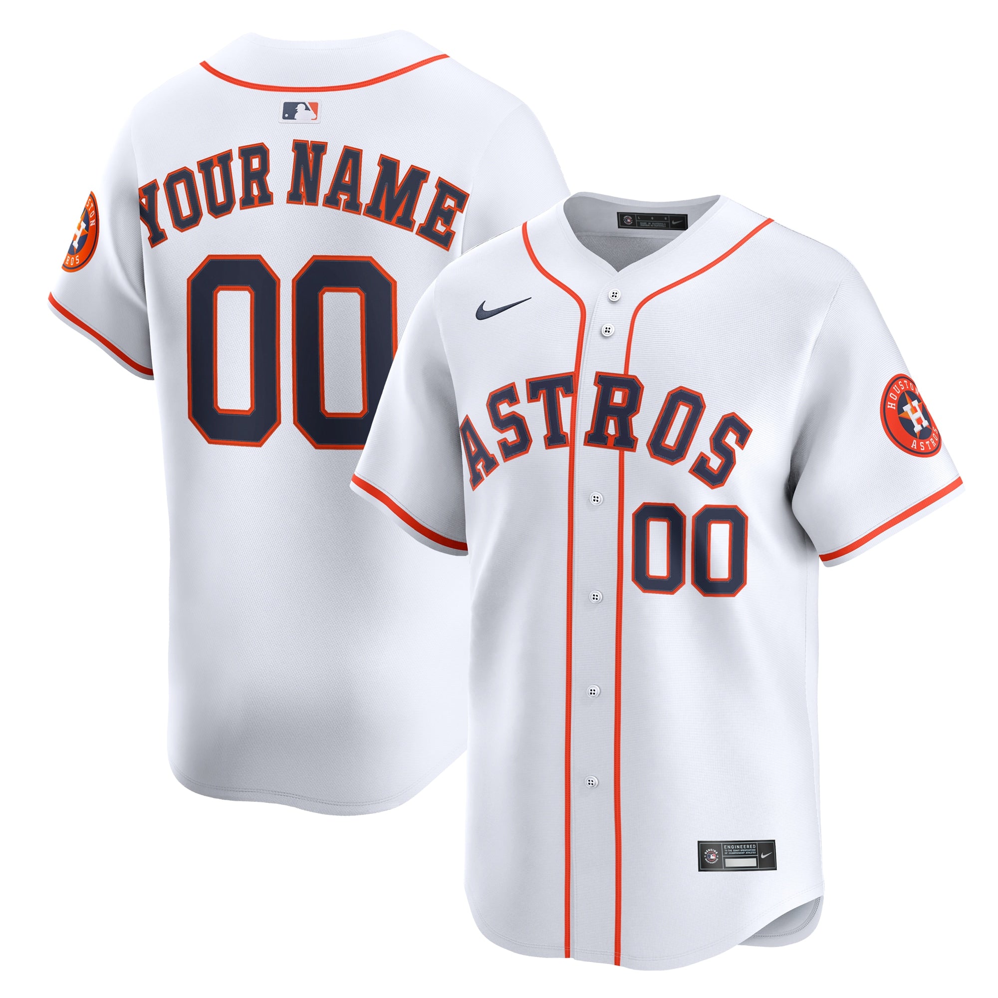 Houston Astros Nike Alternate Limited Custom Jersey - Orange/White - Image 5