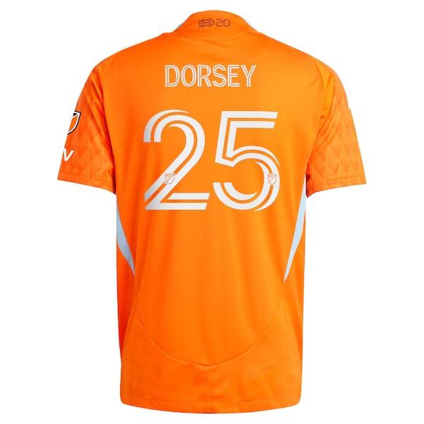 Griffin Dorsey Houston Dynamo FC adidas 2025 Season 20 Authentic Player Jersey - Orange - Image 3
