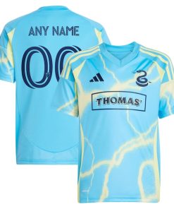 Philadelphia Union adidas Youth 2025 The Voltage Kit Replica Custom Jersey - Blue