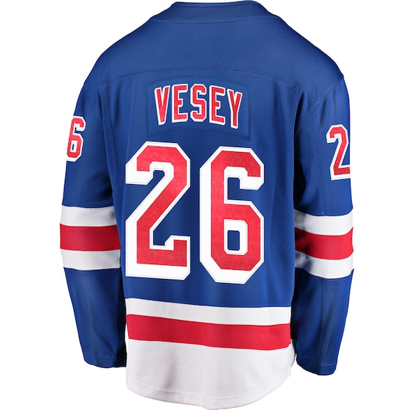 Jimmy Vesey New York Rangers Home Breakaway Player Jersey - Blue - Image 3