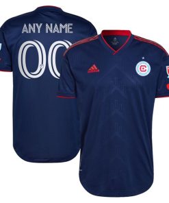 Chicago Fire adidas 2024 Water Tower Kit Authentic Custom Jersey - Blue