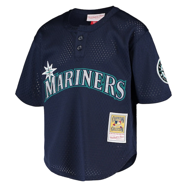 Ken Griffey Jr. Seattle Mariners Youth Cooperstown Collection Mesh Batting Practice Jersey - Navy - Image 2