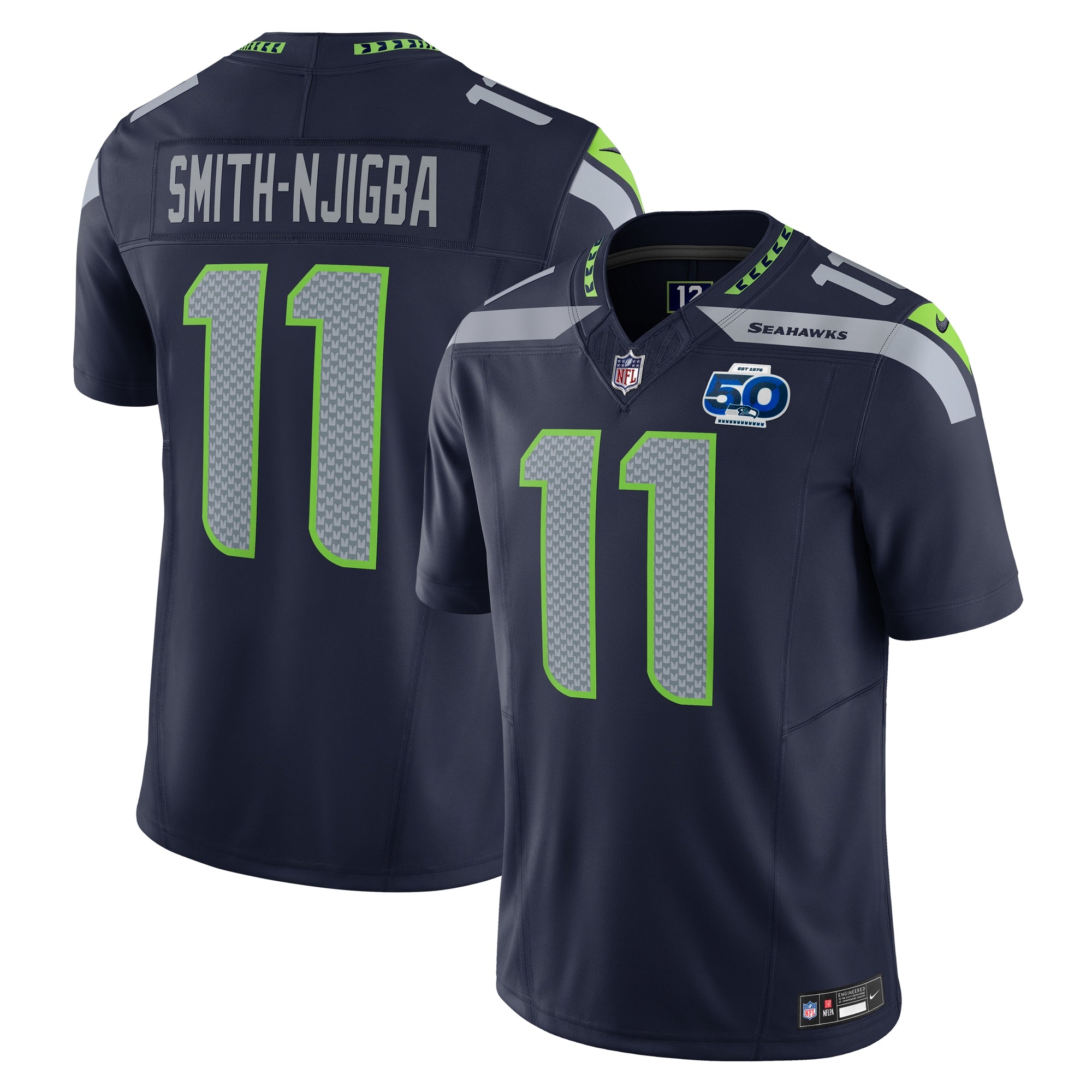Jaxon Smith-Njigba Seattle Seahawks Nike 50th Season Vapor F.U.S.E. Limited Jersey - Royal/College Navy - Image 6