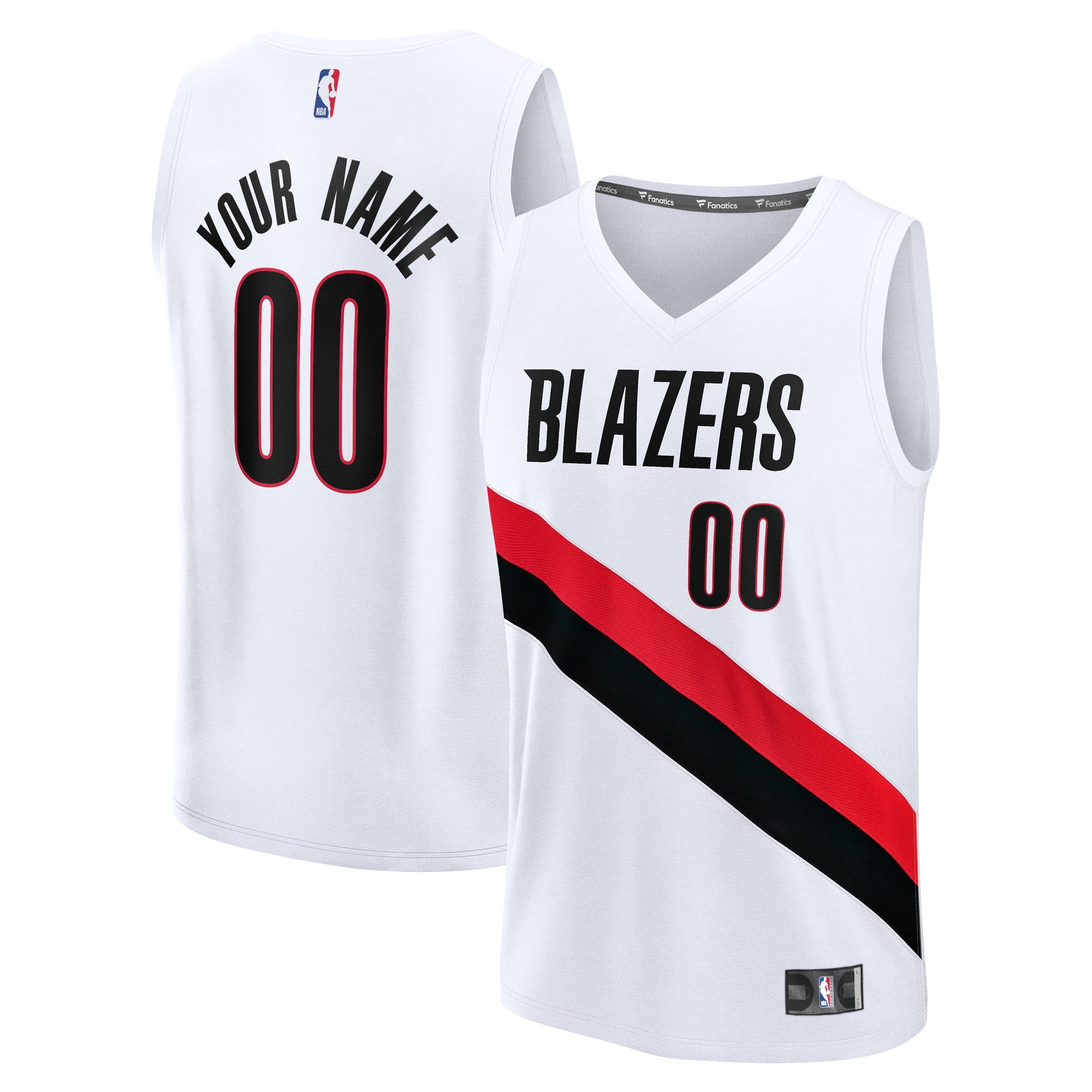 Portland Trail Blazers Fast Break Replica Custom Jersey - Icon Edition - Black/White - Image 5