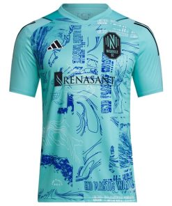 Alternative view of Nashville SC adidas 2024 One Planet Replica Jersey - Green