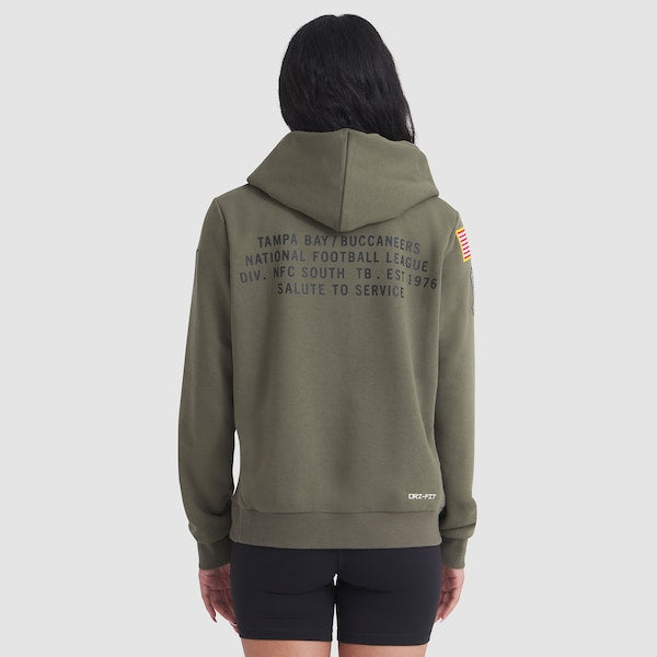 Tampa Bay Buccaneers Nike Women's 2025 Salute to Service Sideline Standard Issue Dri-FIT Hoodie - Olive - Image 2