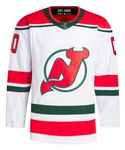 Alternative view of New Jersey Devils adidas 2022/23 Heritage Primegreen Authentic Pro Custom Jersey - White