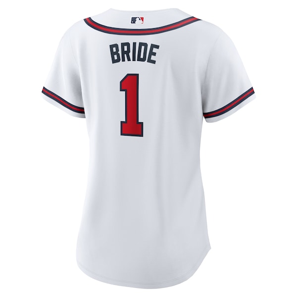 Atlanta Braves Nike Women's #1 Bride Home Replica Jersey - White - Image 3