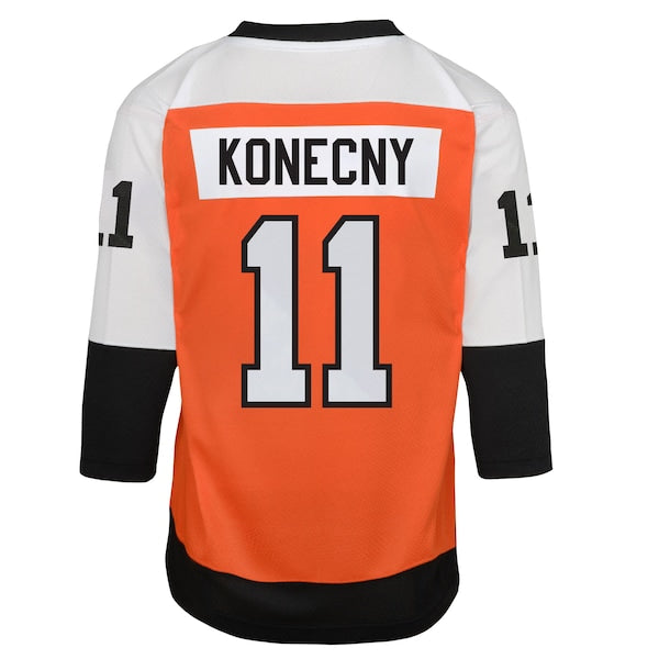 Travis Konecny Philadelphia Flyers Youth Home Replica Player Jersey - Burnt Orange - Image 3