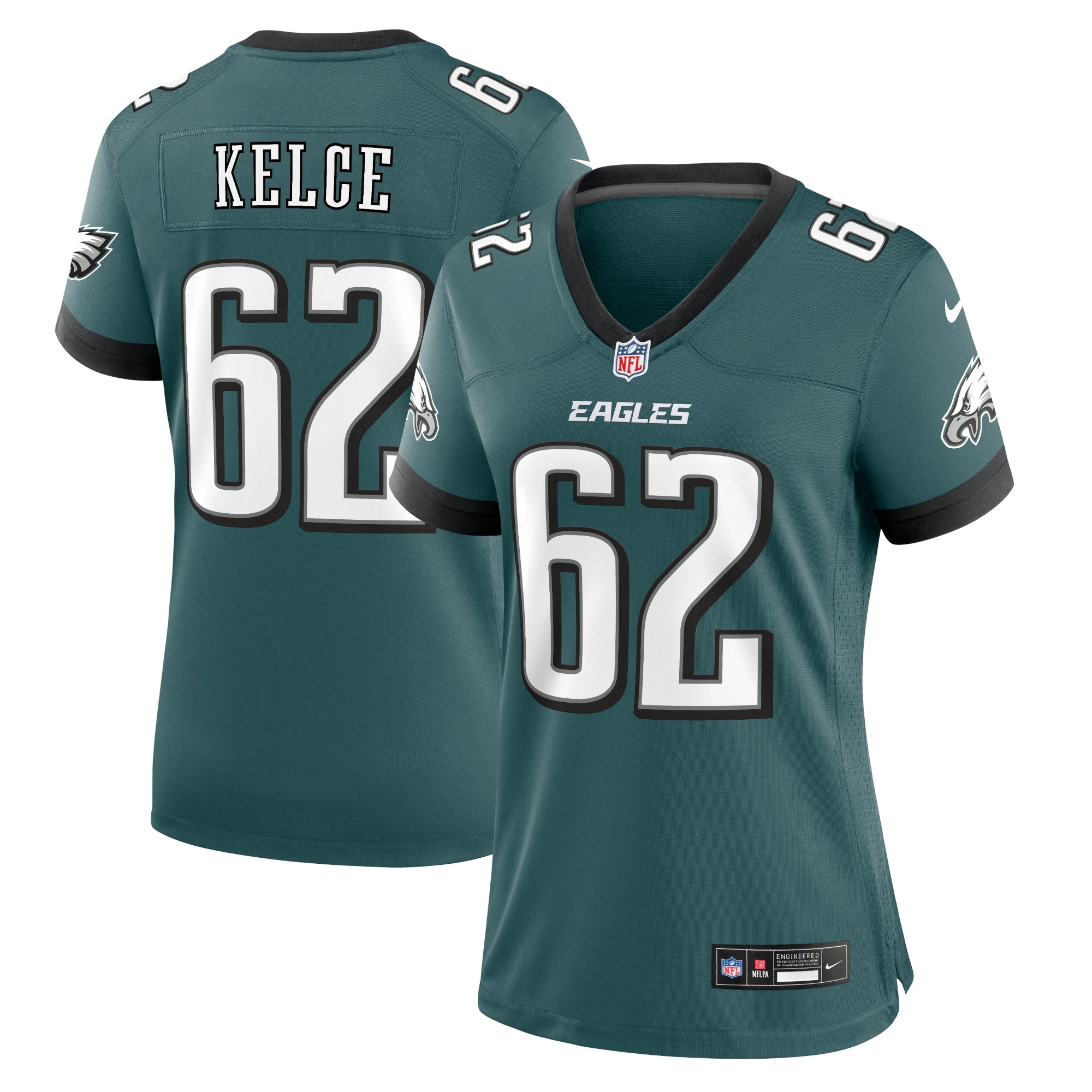 Jason Kelce Philadelphia Eagles Nike Alternate Game Jersey - Black/Green - Image 2